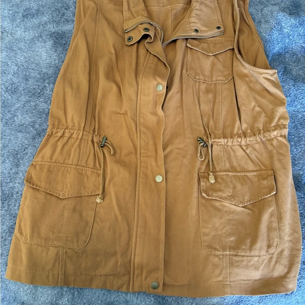 Women's Tan Utility Vest sz 3X